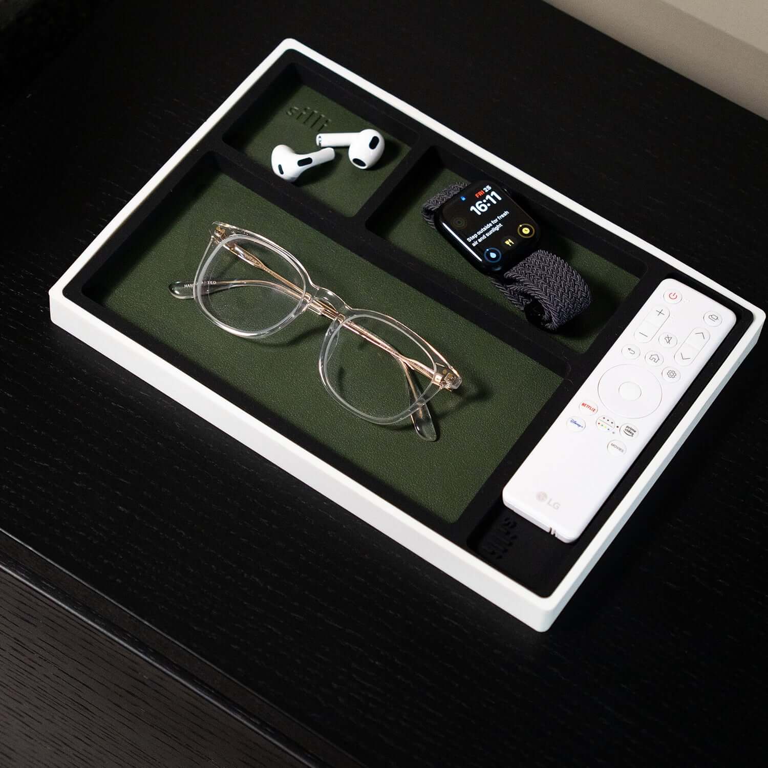 Desk Organiser Tray (Forest Green) by Silli – stylish tray for home and desk organisation