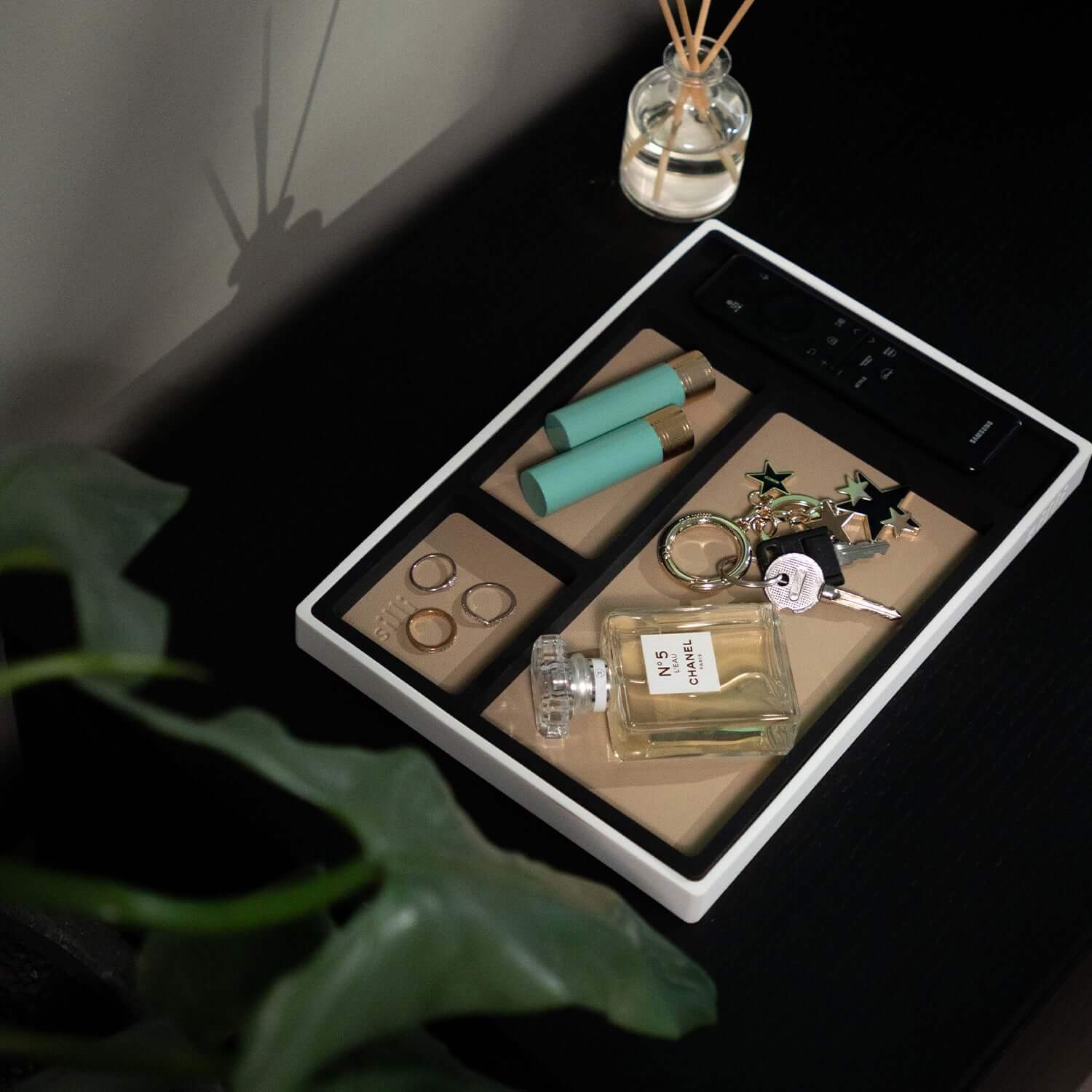 Desk Organiser Tray (Mocha Beige & Black) by Silli – stylish tray for home and desk organisation