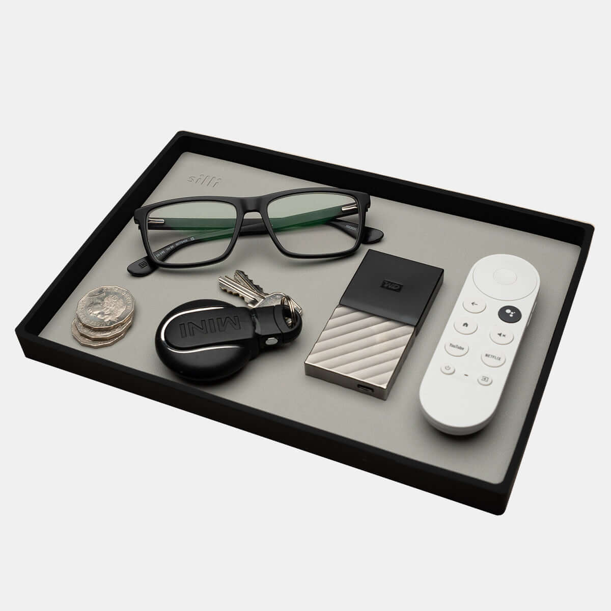 Catchall Tray (Pilot Grey and Black) by Silli – catchall tray for home organisation and everyday essentials