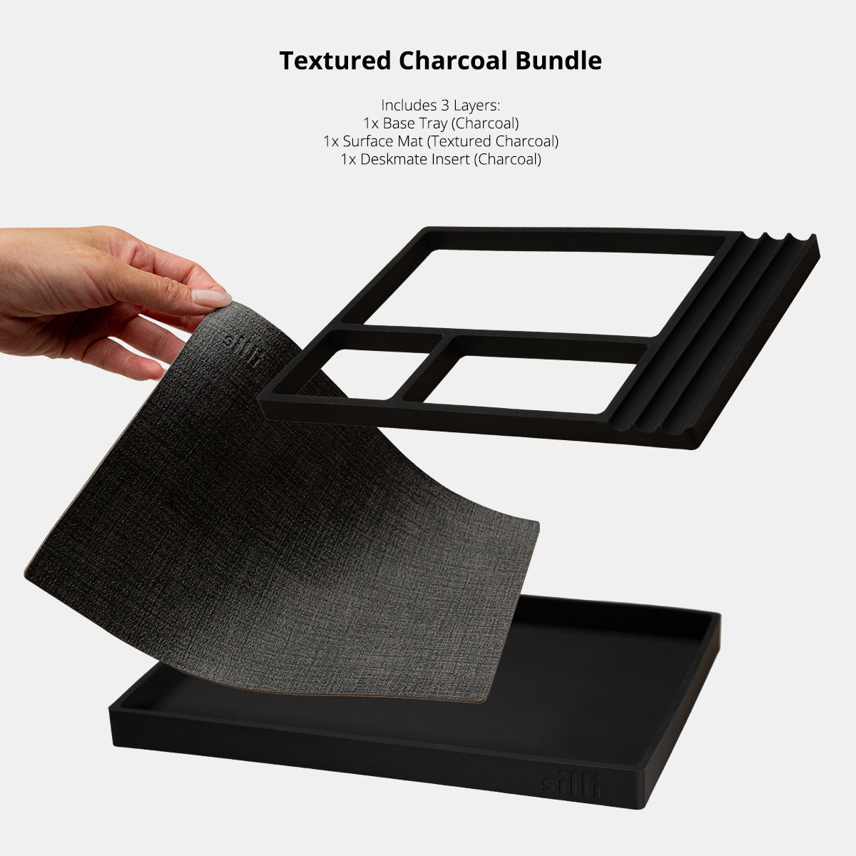 Desk Organiser (Textured Grey)