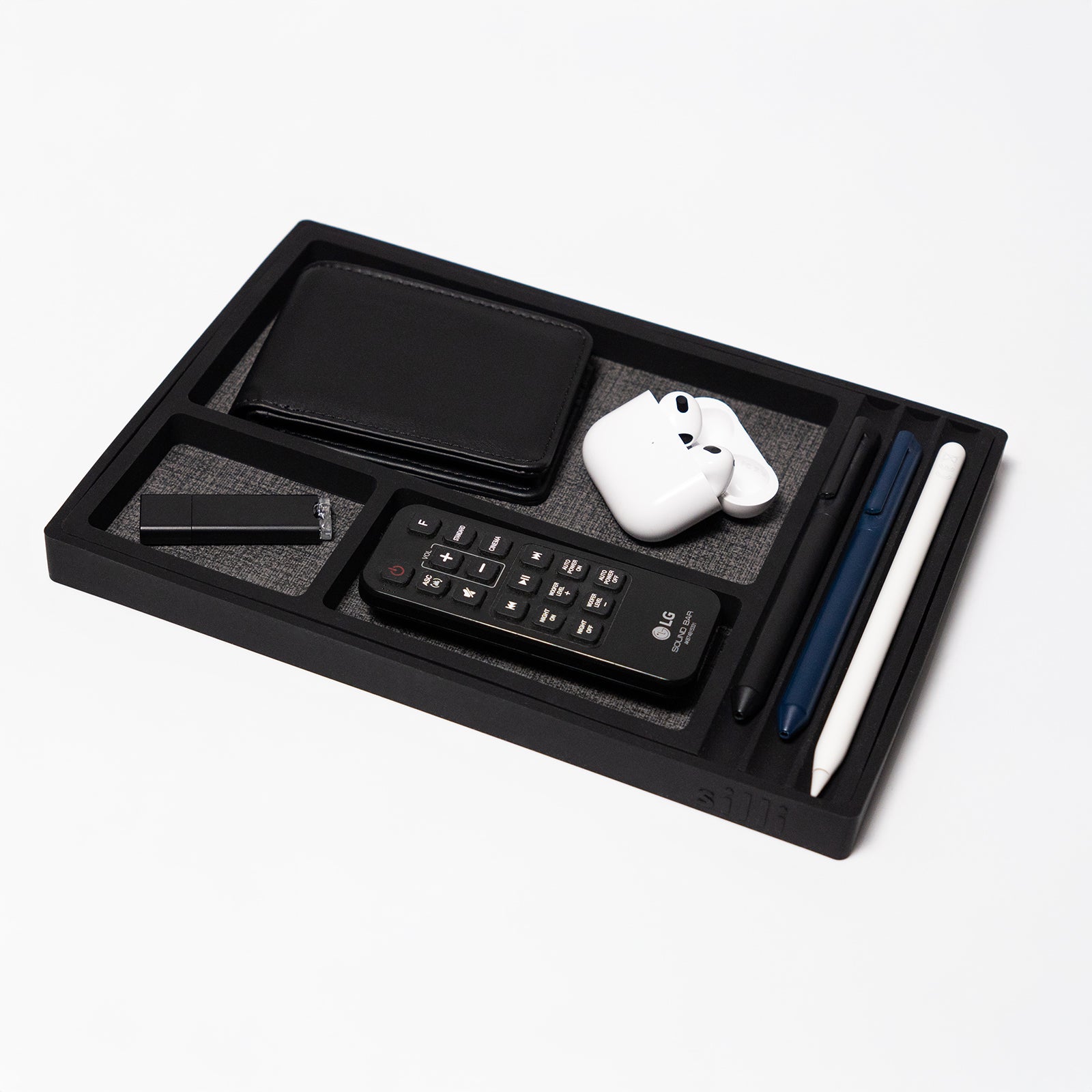 Desk Organiser Tray (Textured Grey) by Silli – stylish tray for home and desk organisation